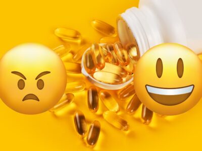 Angry emoji, happy emoji, omega 3 supplements